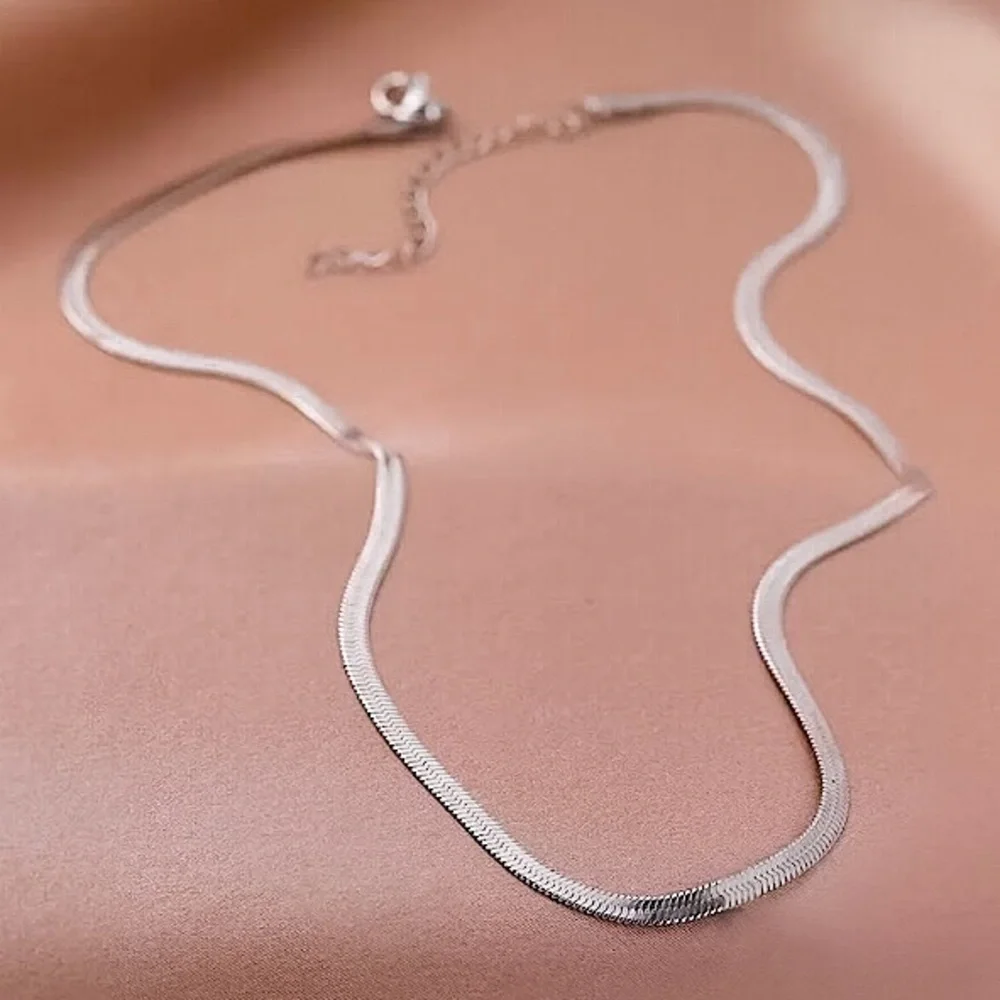 ⚜️𝟯𝟬%𝗢𝗙𝗙 𝗯𝘂𝗻𝗱𝗹𝗲𝘀 𝟯+⚜️ NEW Herringbone Chain Stainless Steel Necklace - Picture 8 of 12